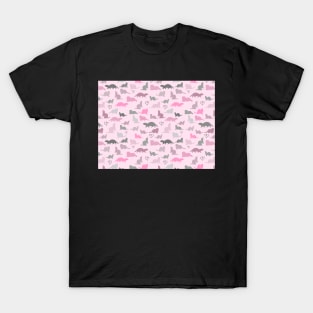 Pink Ferrets Pattern T-Shirt